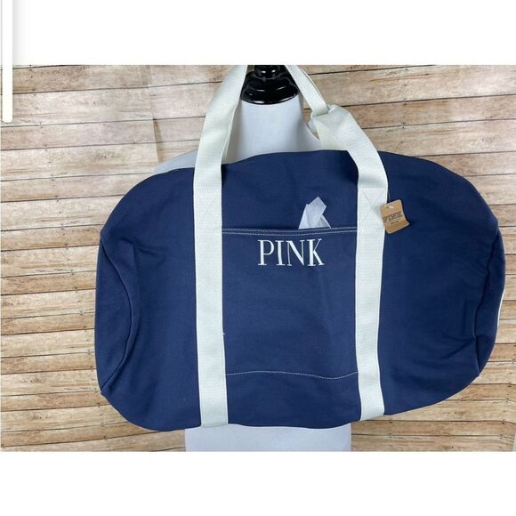 NWT PINK Victoria's Secret Canvas Duffle Bag - Picture 4 of 7